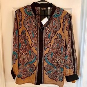 Bob Mackie Wearable Art button down shirt